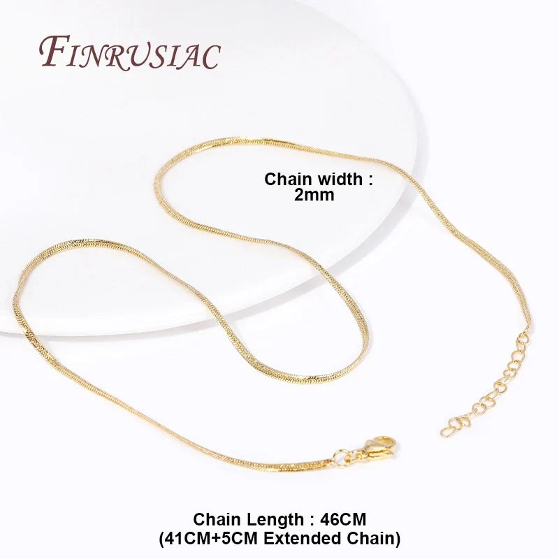 18K Gold Plated Blade Snake Chain Necklace | Brass Unisex