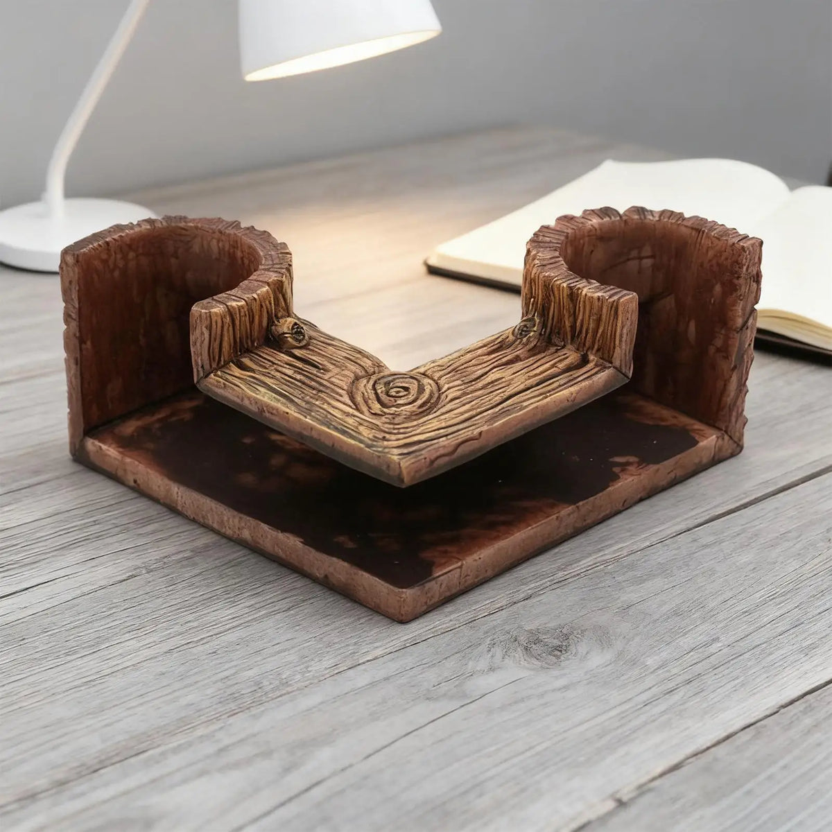 Wood Grain Aquarium Tunnel Cave – Fish & Shrimp Shelter Decor