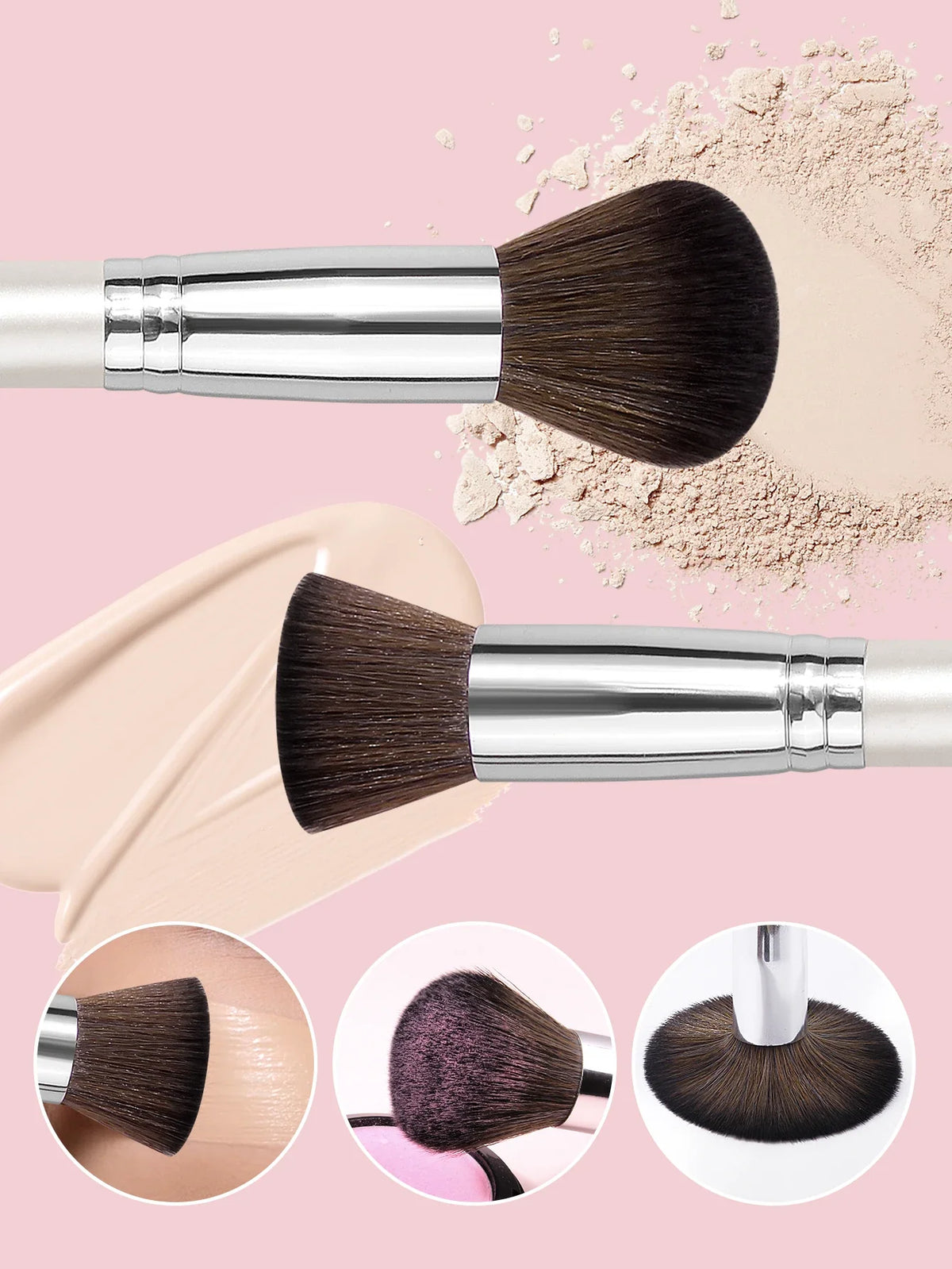 F4 Dual-Ended Makeup Brush – Foundation, Blush & Contour