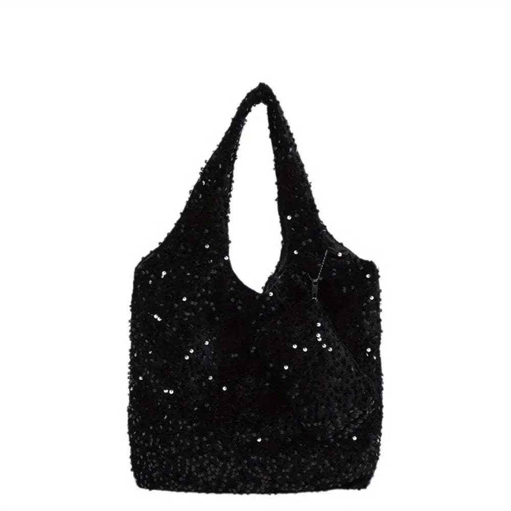 Women's Large Capacity Glitter Tote Shoulder Bag | Nixie