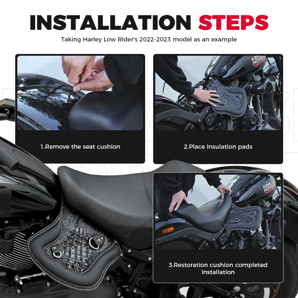 Motorcycle PU Leather Heat Shield Saddle Deflector – Universal Fit
