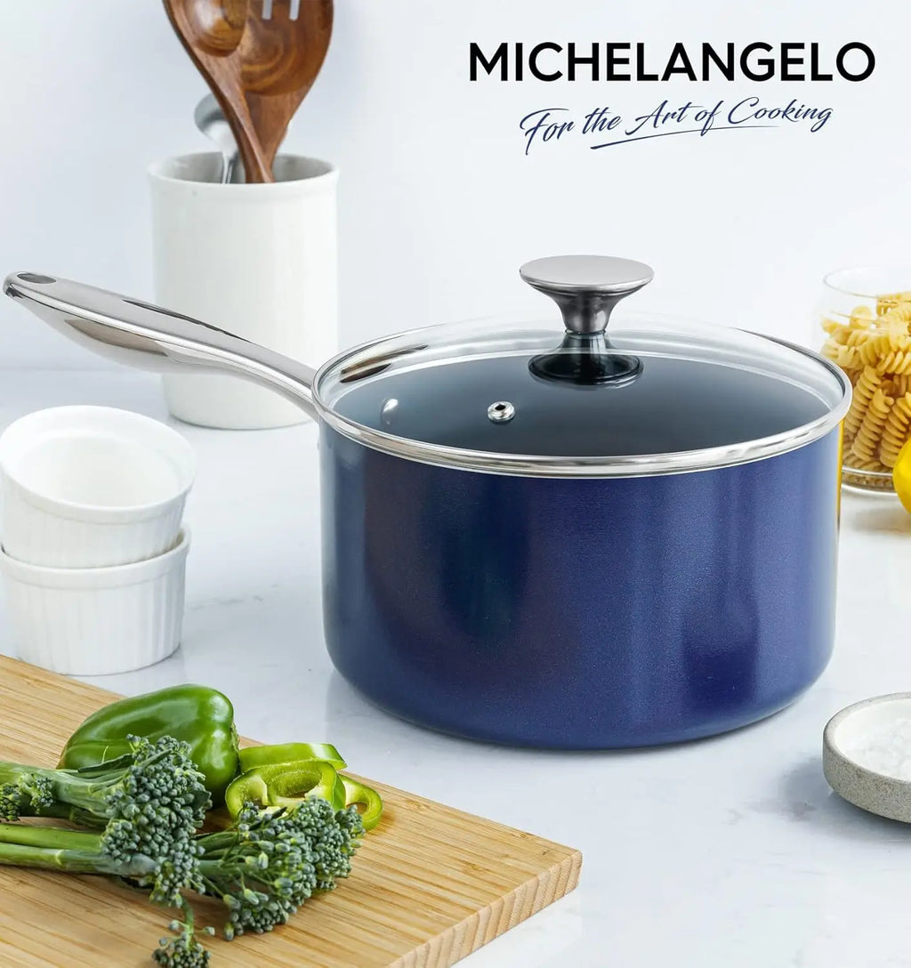 MICHELANGELO Ceramic Nonstick Frying Pan with Glass Lid