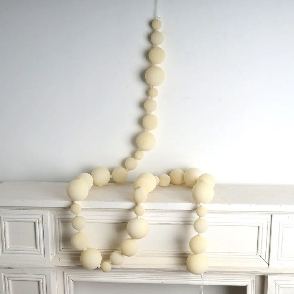 Multicolor Flocking Ball String Christmas Hanging Decoration