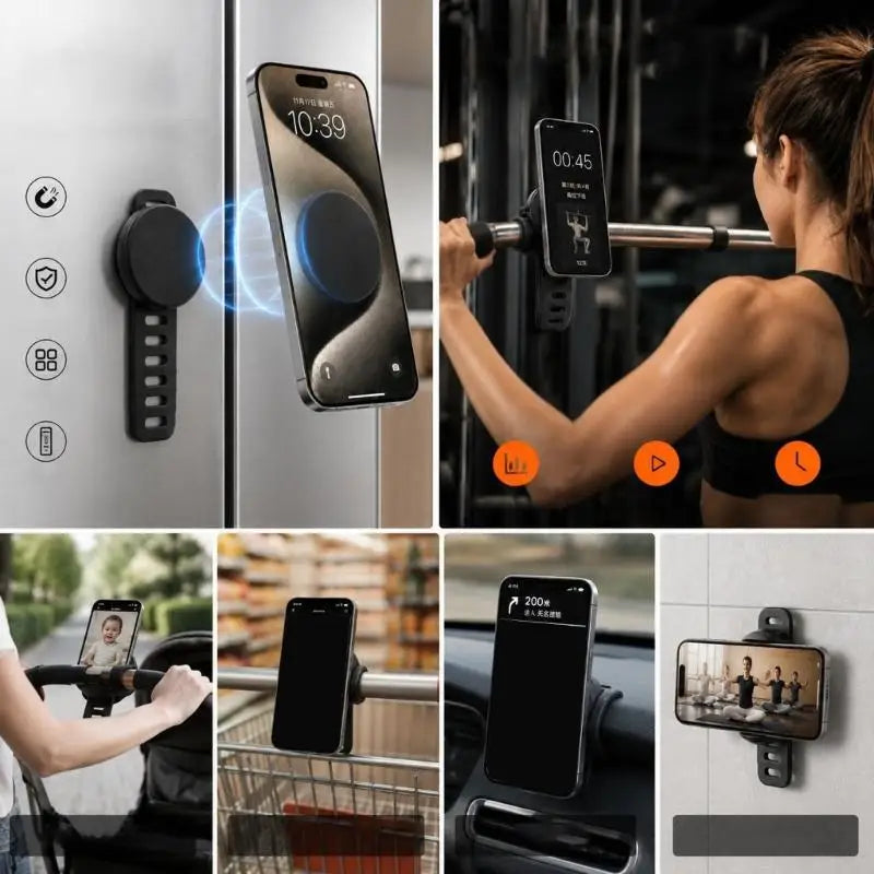 Adjustable Magnetic Phone Band Mount – Wrist & Bike Handle
