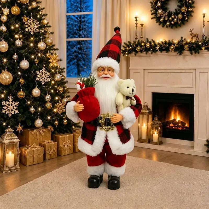 Santa Claus Standing Figurine – 12" Christmas Décor Ornament