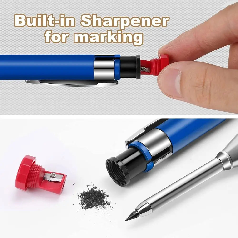 Deep Hole Marking Pencil with Built-In Sharpener | Carpenter