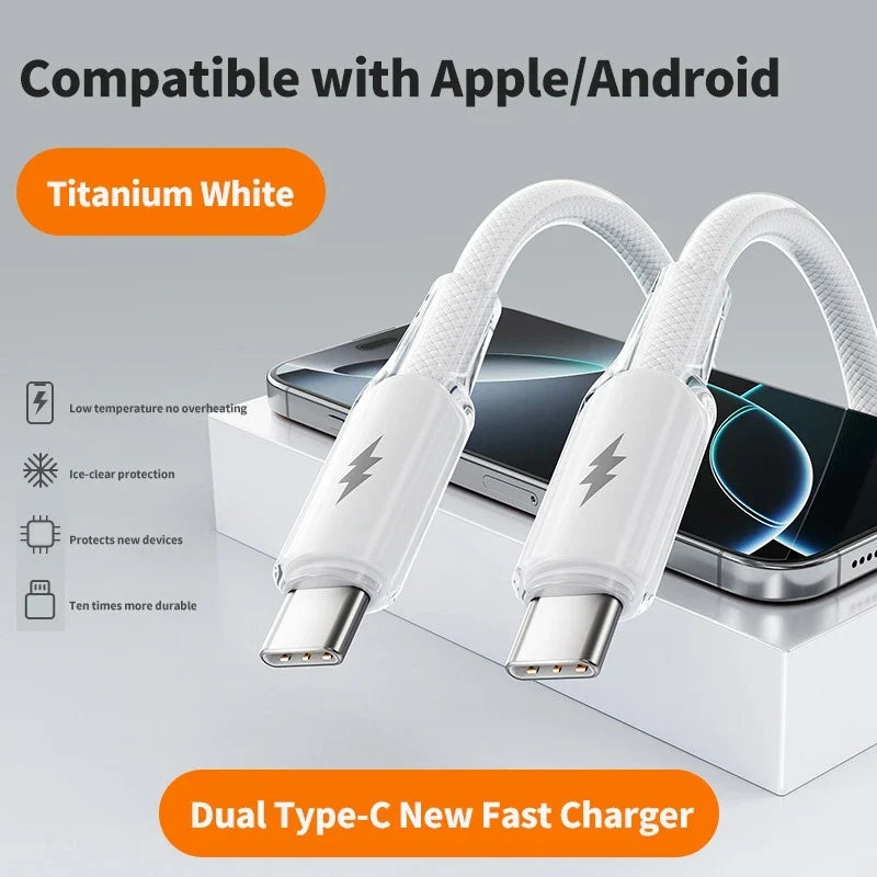 6A 100W Braided USB-A to USB-C Fast Charging Cable 480Mbps