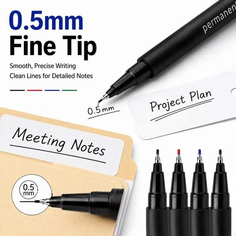 Fine Point Permanent Markers 10-Piece Set | Oil-Based Ink