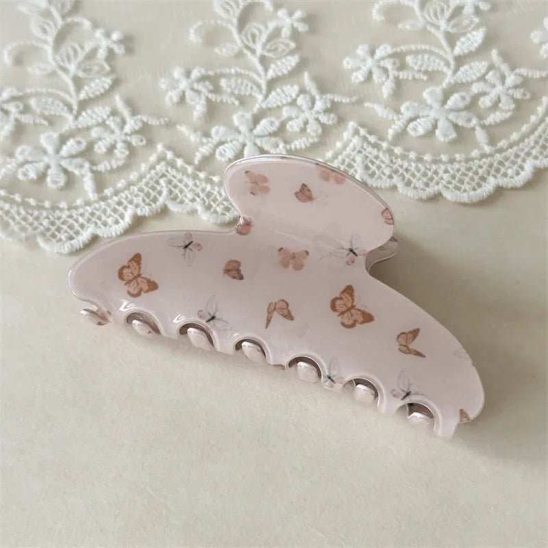Retro Butterfly Acetate Hair Claw Clip – Elegant Shark Clamp
