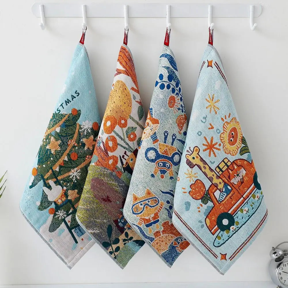 Kids Cartoon Kitchen Hand Towel – 34x40cm Quick-Dry Cotton