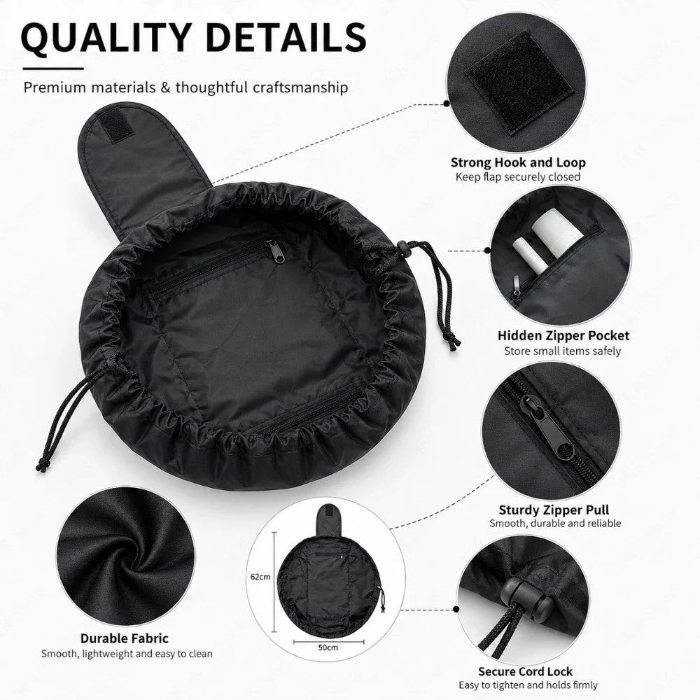 Waterproof Drawstring Makeup Organizer Bag for Travel & Home