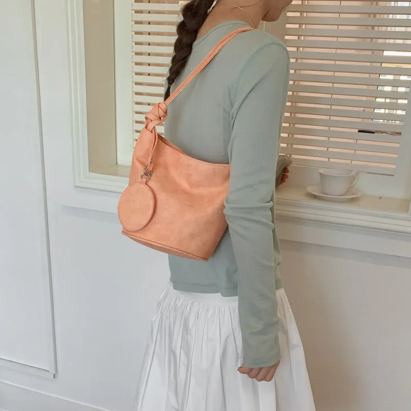 Vintage Bucket Bag for Women – Large Shoulder Handbag