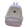 Korean Plaid Backpack Girls – Lace Trim Canvas School Bag