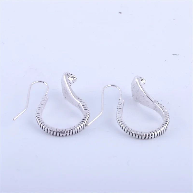Cobra Snake Stud Earrings – Rhinestone Zinc Alloy Fashion Studs