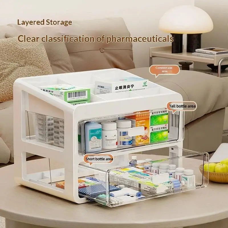 Multi-Layer Drawer Medicine Storage Box | Large Capacity