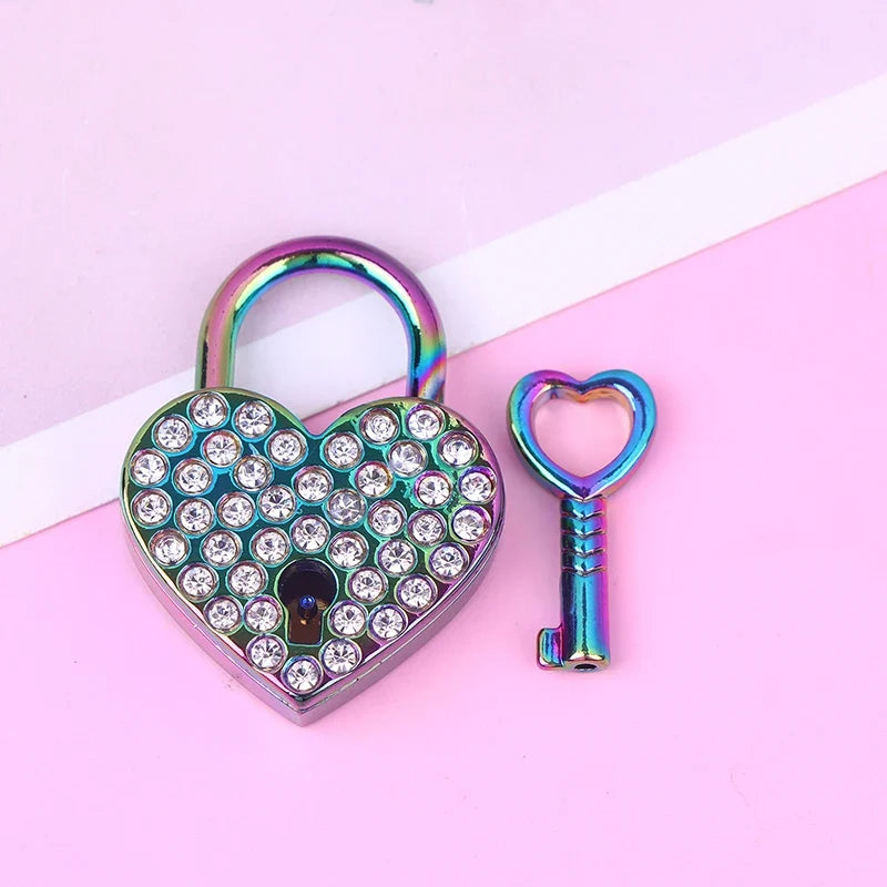 Heart Shaped Metal Keyed Padlock for Jewelry & Keepsake Boxes