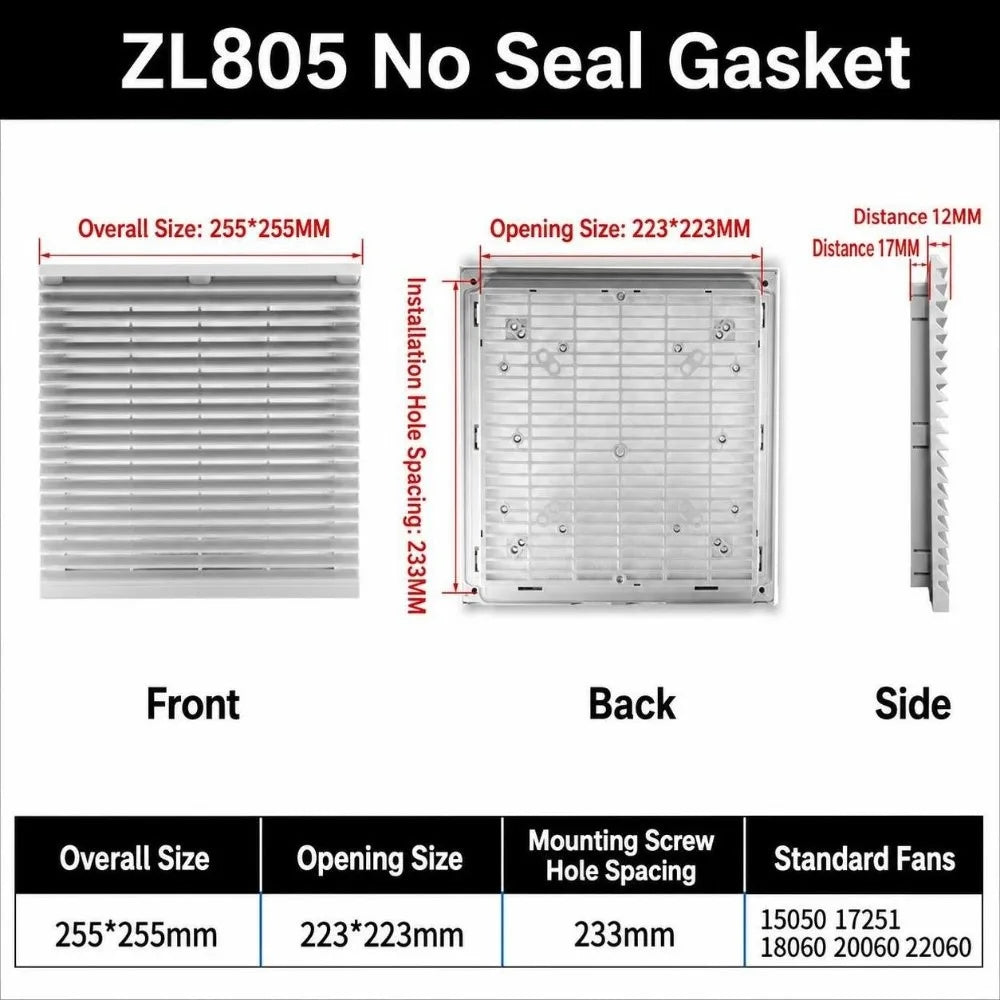 ABS Vent Grille Dustproof Waterproof Louver Fan Cover