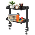 2-Tier Clamp-On Desk Shelf | Carbon Steel Desktop Organizer