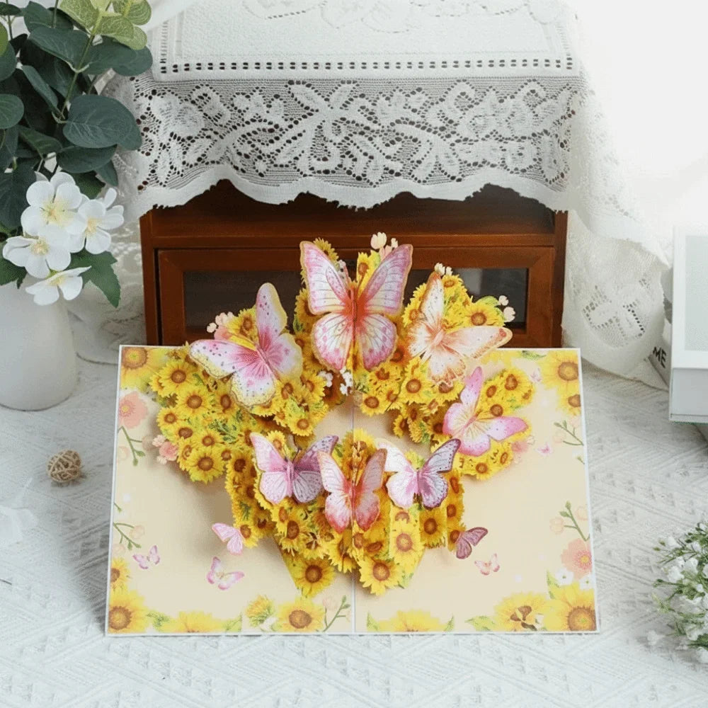 3D Pop-Up Flower Bouquet Greeting Card | Handmade Paper Art