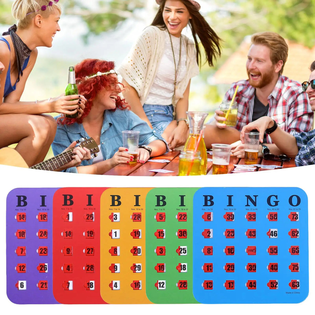 5-Pack Sliding Bingo Cards with Sliders | Party Game Set