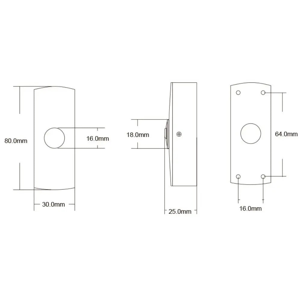 Waterproof Zinc Alloy Push to Exit Button DC 12V Access Control
