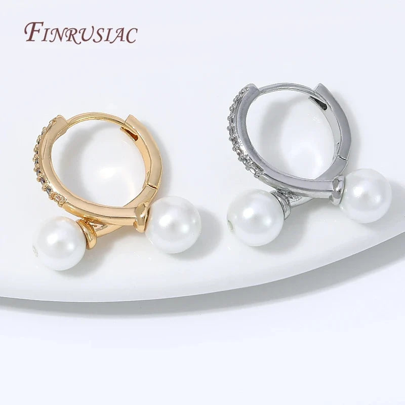 18K Gold Plated Huggie Hoop Earring Findings – Zirconia DIY