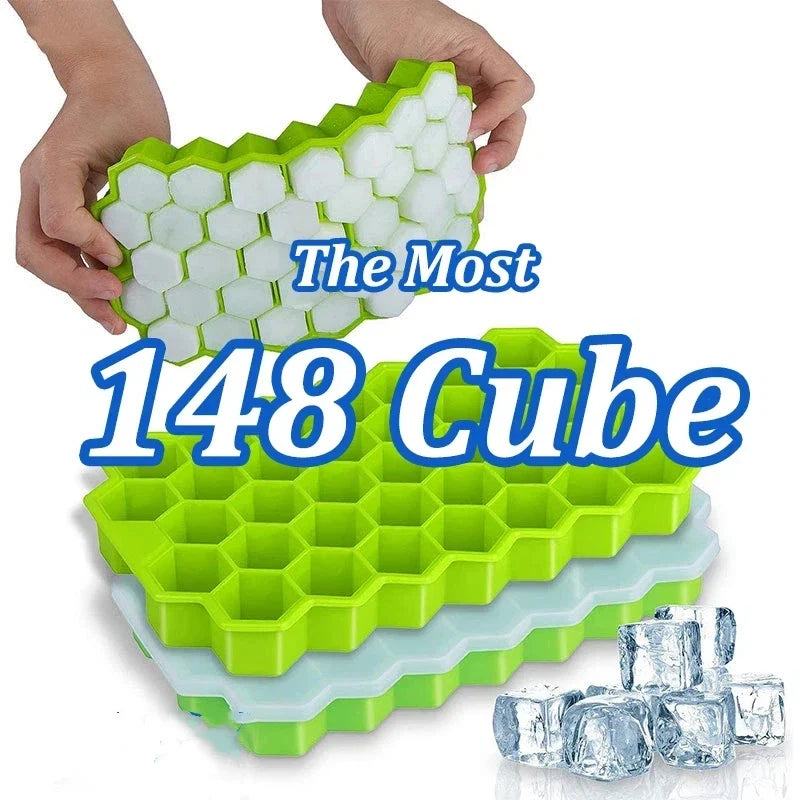 Silicone Ice Cube Tray 37-Cube BPA Free with Lid | Food Grade