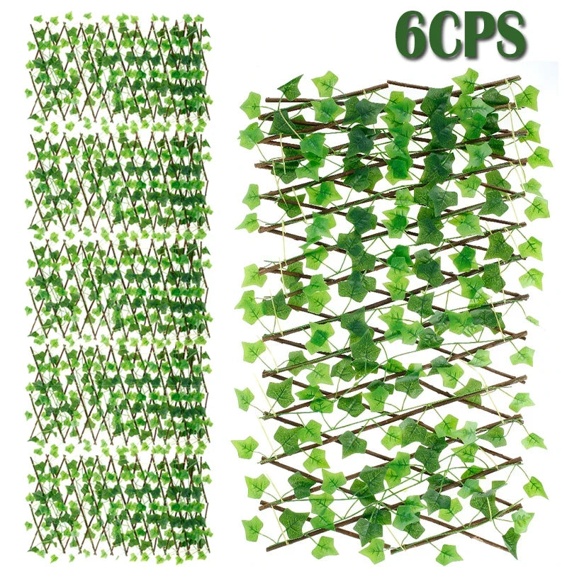 6-Pack Artificial Ivy Expanding Trellis Privacy Fence 40cm