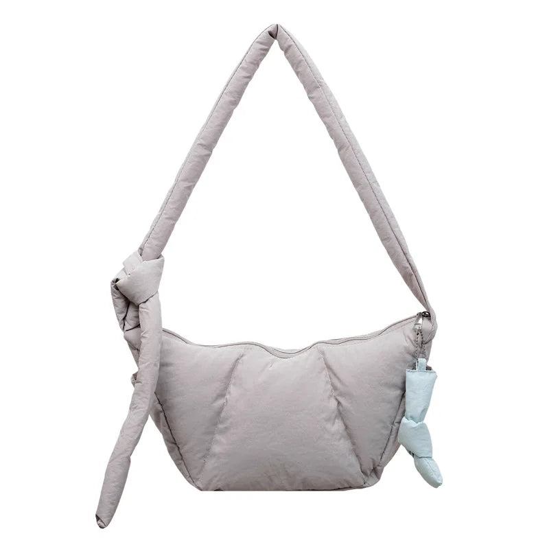 Women's Large Capacity Cotton Puffer Crossbody Dumpling Bag