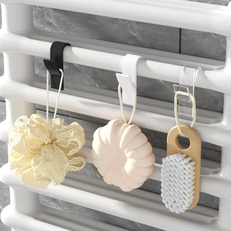 10PCS Rail Hooks for Towels, Clothes & Bathroom Storage | ABS