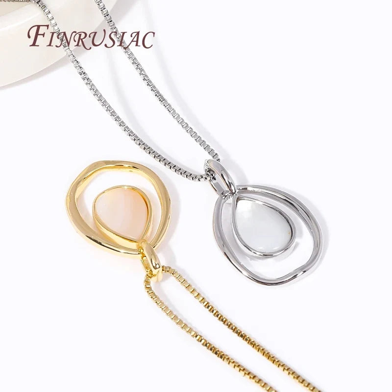 18K Gold Plated Oval Shell Droplet Pendant Charms – DIY Jewelry