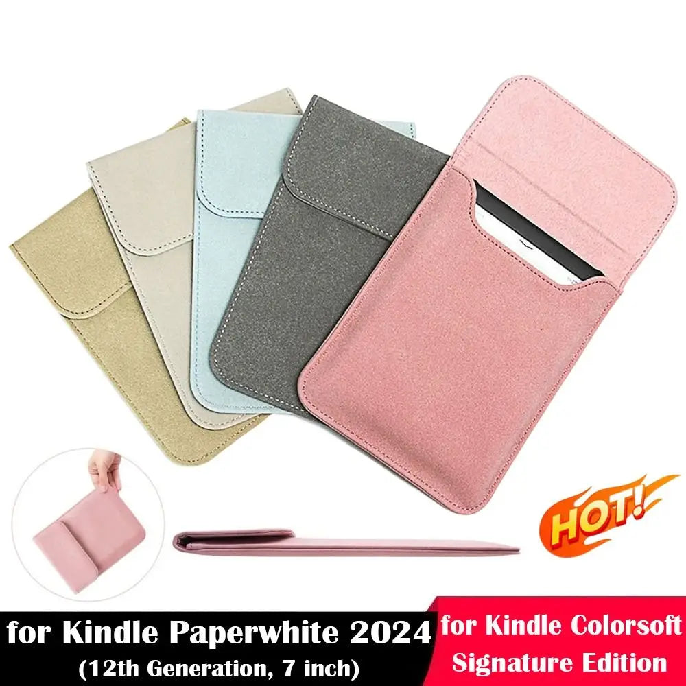 PU Leather Kindle Sleeve for Paperwhite, Colorsoft & Scribe
