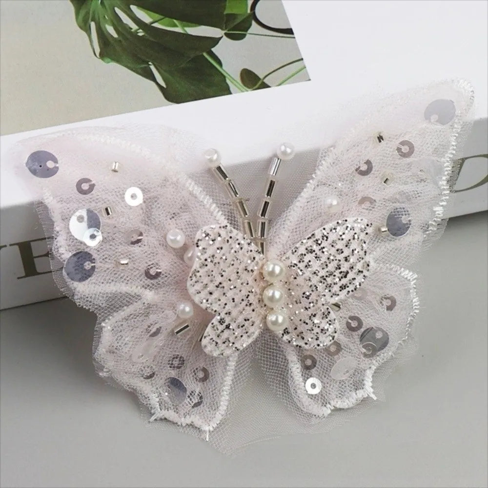 Double-Layer Sequin Butterfly Applique | Gold DIY Clothes Patch