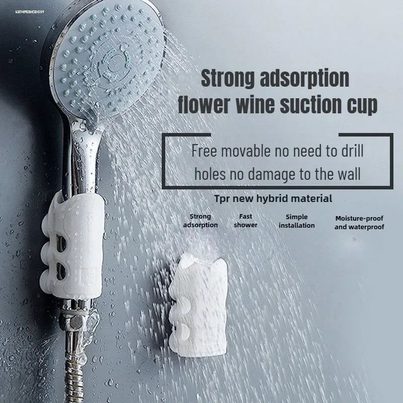 Silicone Suction Cup Shower Head Holder – No-Drill Wall Mount