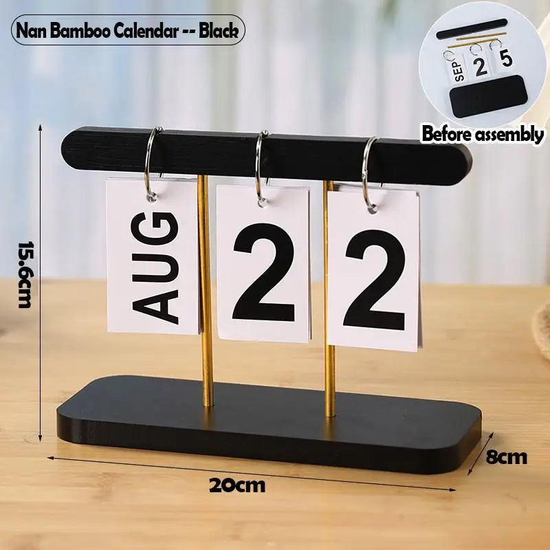 Flip Perpetual Desk Calendar – Minimalist ABS Desktop Ornament