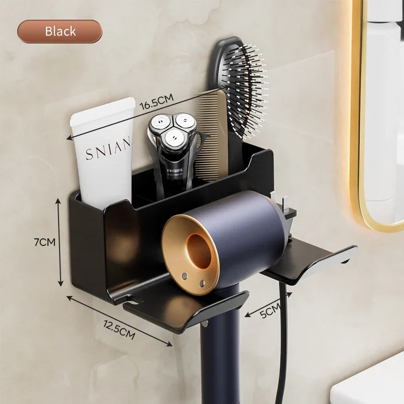 Wall Mounted Hair Dryer Holder – Bathroom Organizer