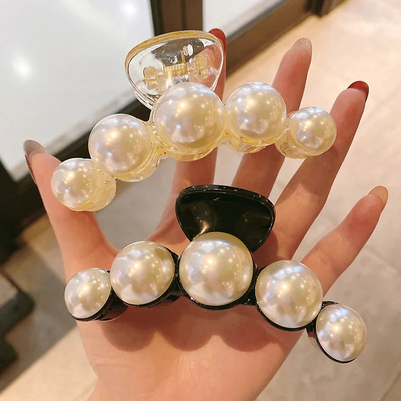 Pearl Hair Claw Clips for Women – Large Korean Shark Barrette