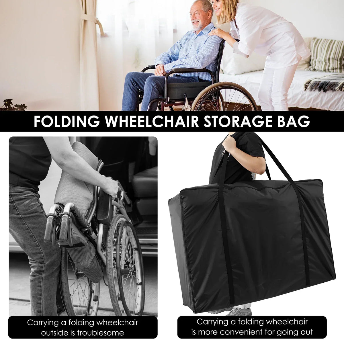 Waterproof Rollator & Wheelchair Travel Bag – Oxford Fabric