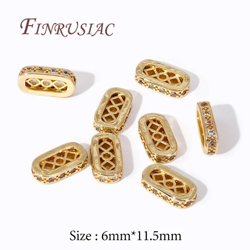 18K Gold Plated Zircon Flat Spacer Bars – DIY Jewelry Findings
