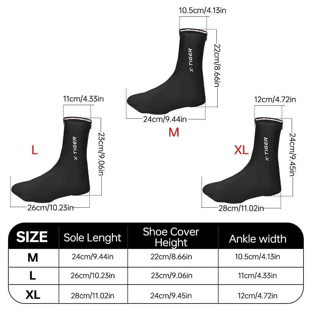 X-TIGER Winter Cycling Shoe Covers – Thermal Fleece Overshoes