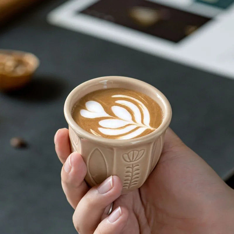 Arabic Tulip Ceramic Espresso Cup Set 100ml – 6 Pieces