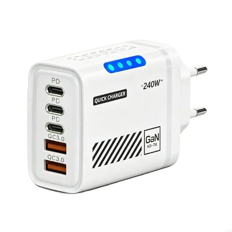 USB + 3-Port PD Fast Charging Hub with LED Indicator