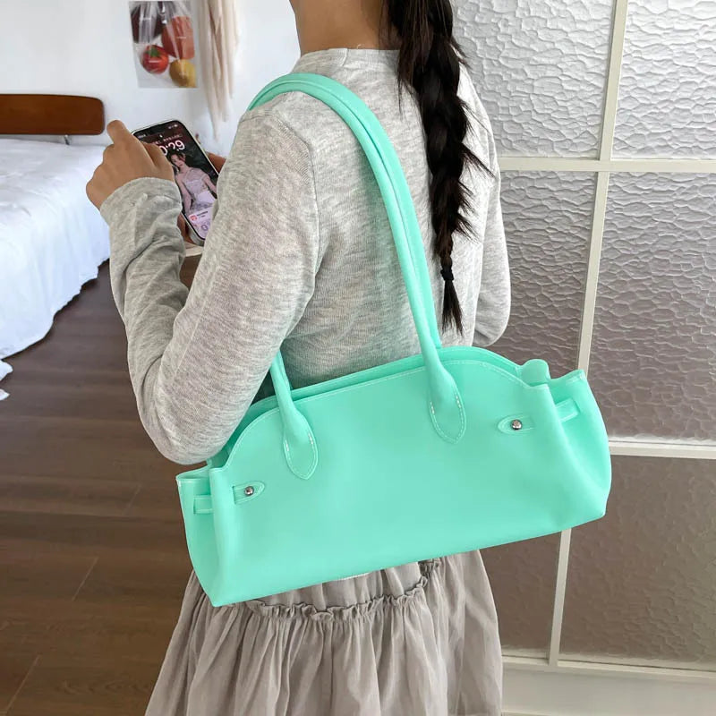 French Vintage Transparent Jelly Bag – Large Shoulder Tote