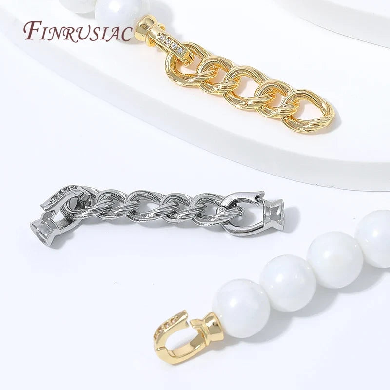 18K Gold Plated Twisted Rope Crystal Rhinestone Jewelry Clasp