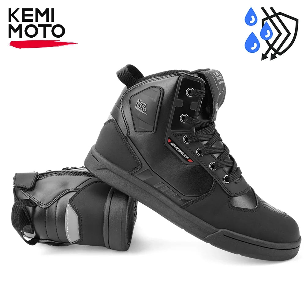 KEMITOUR Men's Waterproof Motorcycle Shoes | Ankle Protection