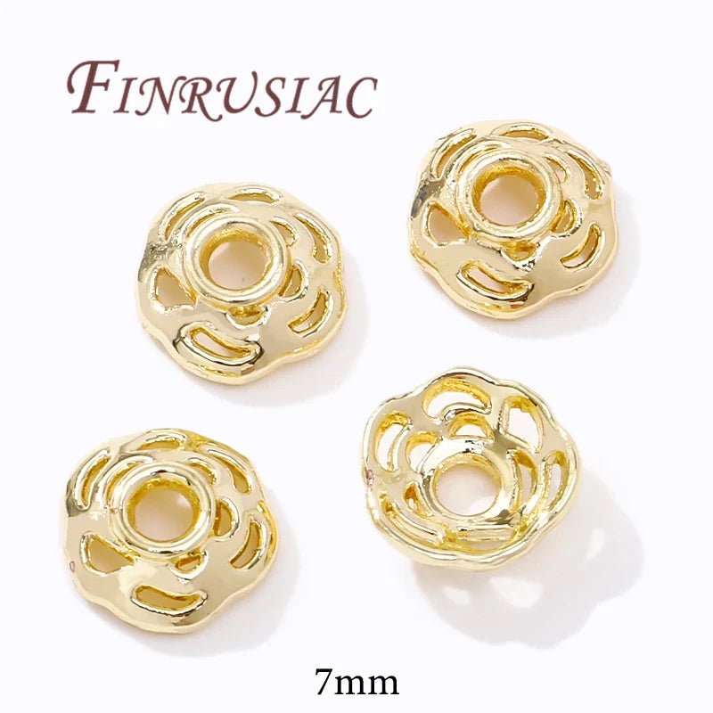18K/14K Gold Plated Filigree Flower Bead Caps – Jewelry Making
