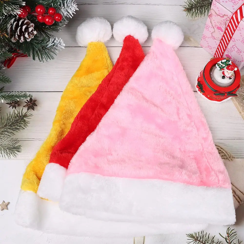 Plush Santa Hat Christmas Cap – Holiday Party Adults & Kids