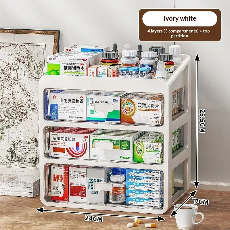 Multi-Layer Drawer Medicine Storage Box | Large Capacity