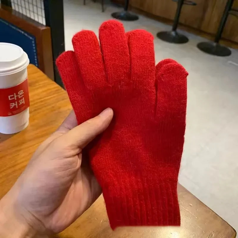 Women's Winter Knit Full Finger Gloves – Warm & Stylish