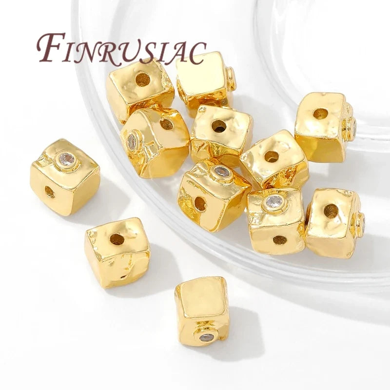 8mm Square Spacer Beads 18K Gold Plated – DIY Jewelry Findings